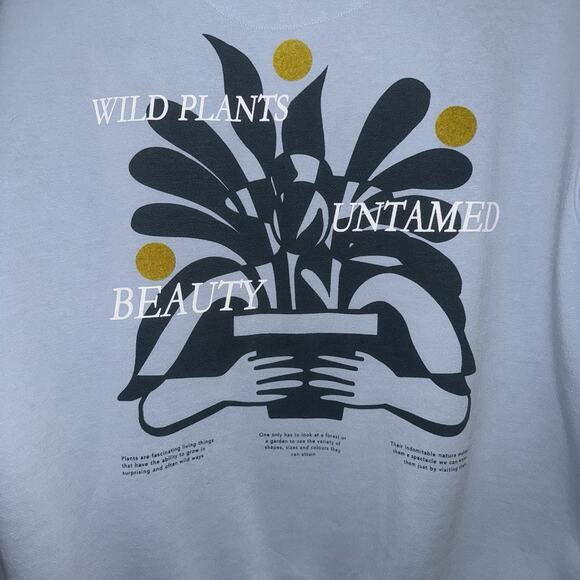 Denim & Flower Men’s Wild Plants Untamed Beauty NWOT Sweatshirt, Lt Blue~SOFT - Picture 6 of 11